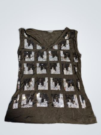 Black Sequined Tank Top