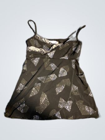 Black Camisole with Silver Pattern