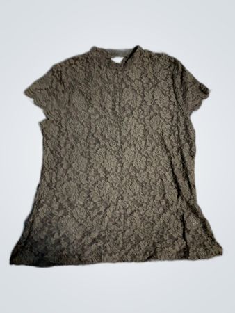 Zara Black Floral Lace Short Sleeve Top