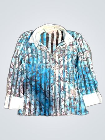 Blue Floral Pattern Shirt