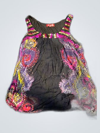 M. Issoly Black Floral Sleeveless Top