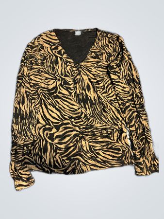 Zebra Print Long Sleeve Top