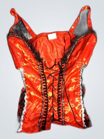 Unbranded Red Satin Lace-Up Bustier Top