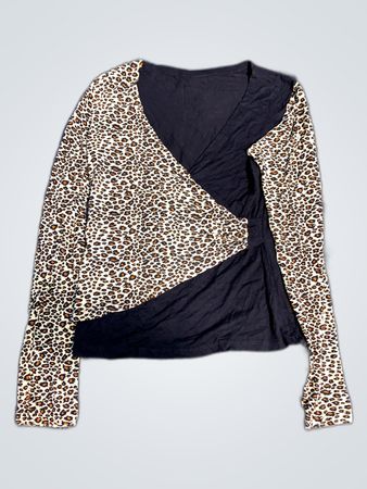 Unbranded Leopard Print Wrap Top