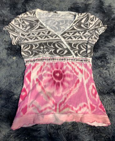 Pink and Gray Tie Dye T-Shirt