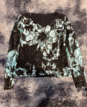 Unbranded Floral Lace V-Neck Blouse