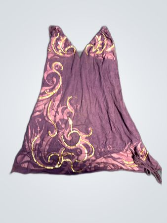 Purple Dress with Gold Embellishments