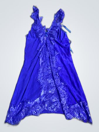 Blue Lace Trim Dress