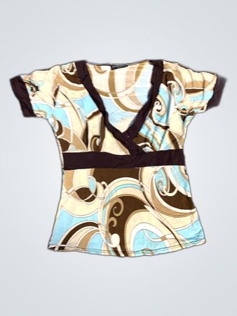 Brown, Blue, and Cream Colored Shirt