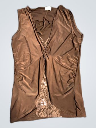 Brown Sleeveless Top