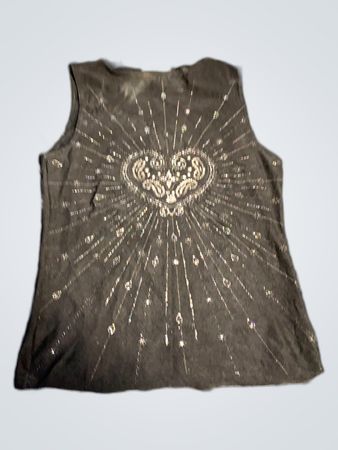 Gray Tank Top with Heart Design
