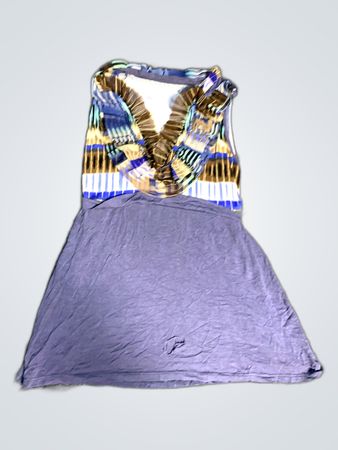 Purple Dress with Patterned Top