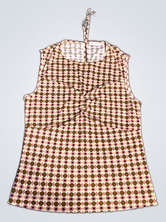 Blouse with Tie and Polka Dot Pattern