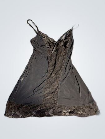 Black Lace Trim Chemise