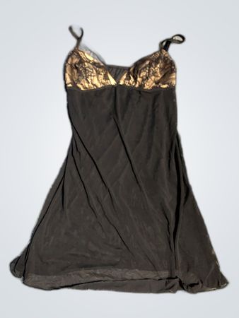 Black Chemise with Lace Top