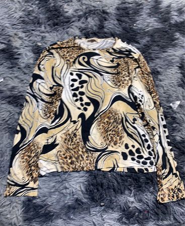 Unbranded Leopard Print Long-Sleeve Blouse