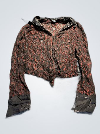 Black and Red Floral Blouse