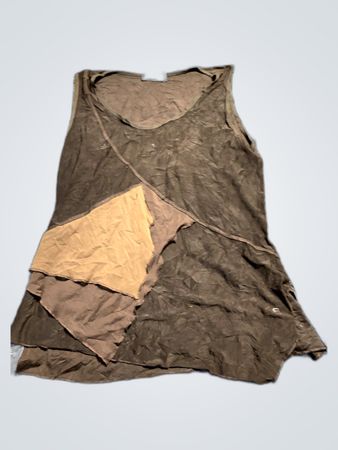 Brown Patchwork Tank Top