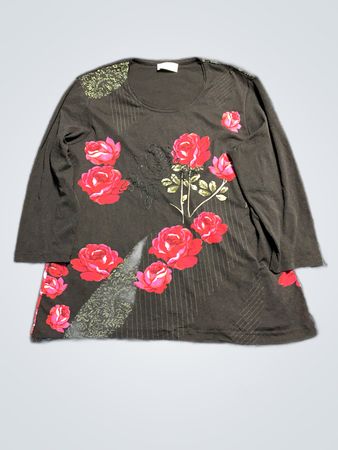 Black Floral Blouse