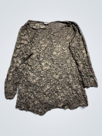 Gray Floral Long-Sleeve Top
