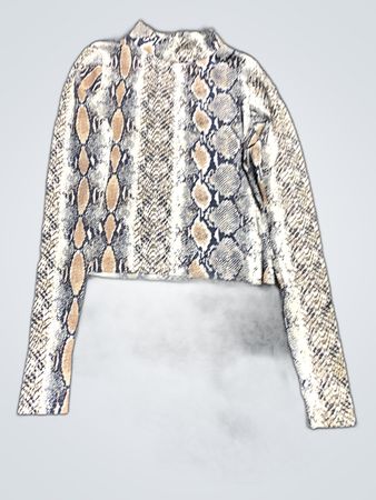 Snakeskin Pattern Long Sleeve Top