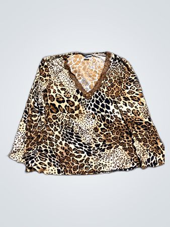 Leopard Print V-Neck Blouse