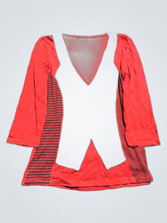 Red Long-Sleeve Shirt with Gray Vest