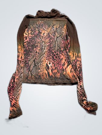 Brown and Pink Animal Print Sweater