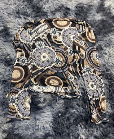 Blouse with Beaded Floral Pattern