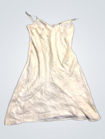 Unbranded Cream Satin Slip Dress