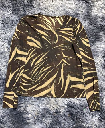 Zebra Print Long Sleeve Top