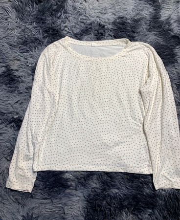 Polka Dot Long Sleeve Crop Top