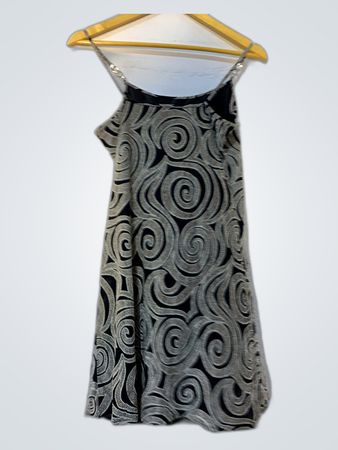 Black and Gray Swirl Pattern Dress