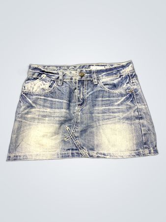 BKE Light Wash Denim Mini Skirt