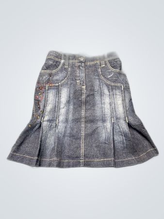 Embellished Denim Mini Skirt
