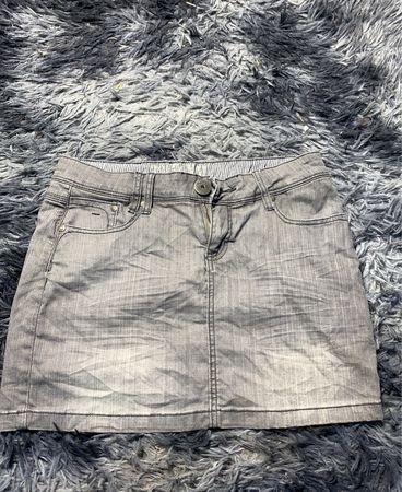Gray Denim Skirt