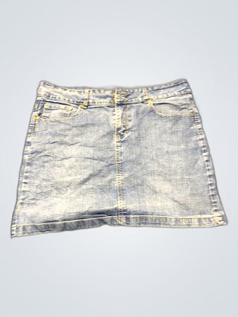 Denim Skirt with Embellished Pockets