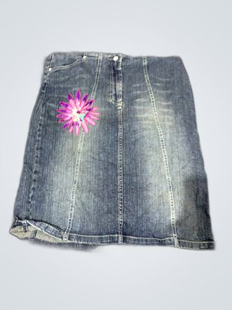 Unbranded Embroidered Denim Mini Skirt