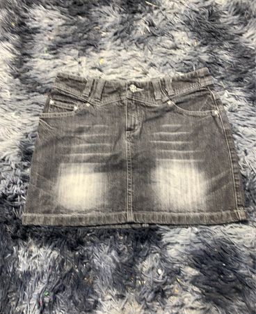 Gray Denim Skirt