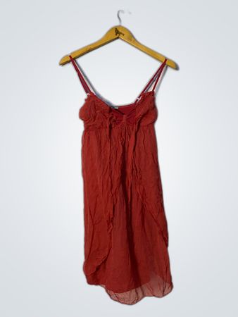 Red Sheer Spaghetti Strap Dress