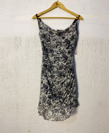 Sheer Rose Print Slip Mini Dress