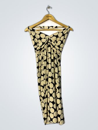 Black and Beige Polka Dot Dress