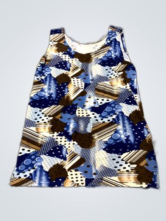 Blue and Brown Patterned Dress