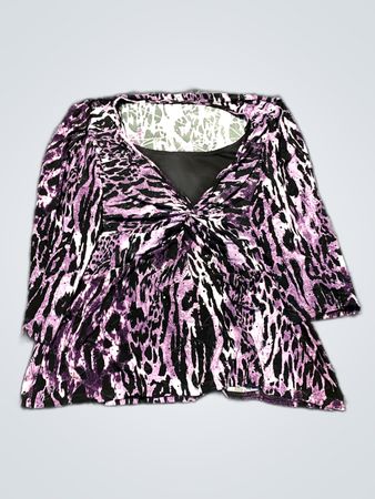 Purple Animal Print Top and Skirt Set