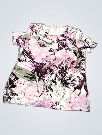 Pink and Purple Floral Short Sleeve Shirt