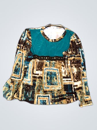 Blouse with Geometric Pattern