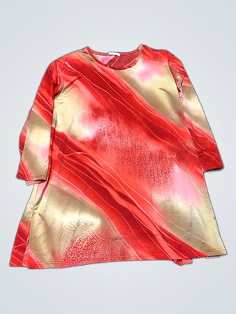 Red and Gold Tie-Dye Shirt