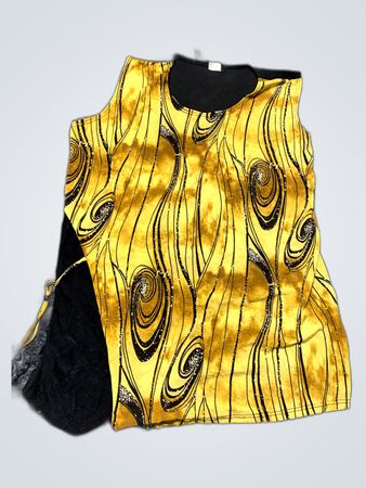 Yellow and Black Sleeveless Top