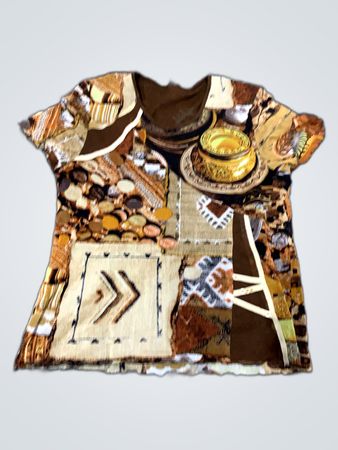 Brown Patchwork T-Shirt