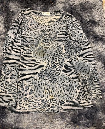 Gray Animal Print Sweater